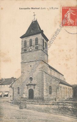 Carte postale ancienne L'Église — Lacapelle-Marival (Lot)