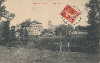 Carte postale ancienne Le Château — Lacapelle-Marival (Lot)