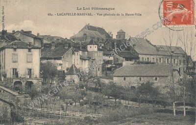 Carte postale ancienne Le Lot Pittoresque - Vue générale de la Haute-Ville — Lacapelle-Marival (Lot)