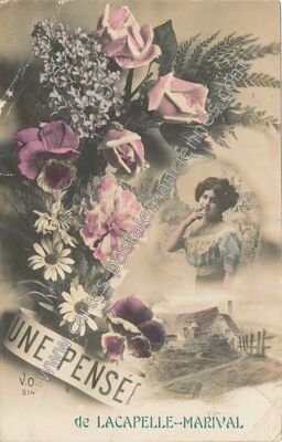 Carte postale ancienne Une pensée — Lacapelle-Marival (Lot)