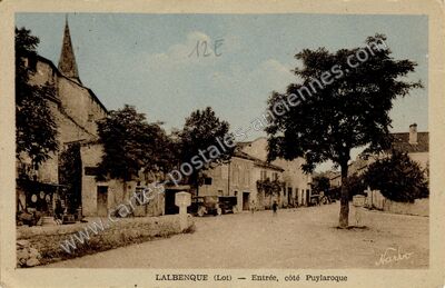 Carte postale ancienne Entrée, côté Puylaroque — Lalbenque (Lot)