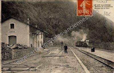 Carte postale ancienne Lamativie Gare — Lamativie (Lot)