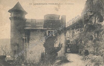 Carte postale ancienne Le Château — Larroque-Toirac (Lot)