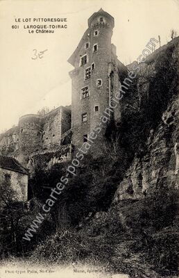 Carte postale ancienne Le Château — Larroque-Toirac (Lot)