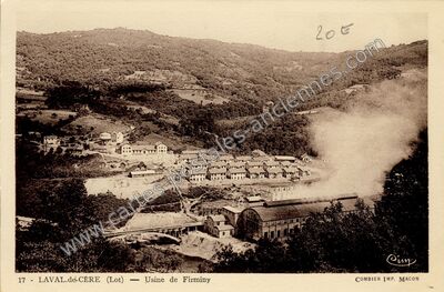 Carte postale ancienne Usine de Firminy — Laval-de-Cère (Lot)