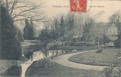 Carte postale ancienne Jardin Anglais — Leyme (Lot)