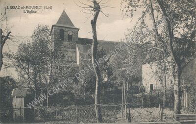 Carte postale ancienne L'Eglise — Lissac-et-Mouret (Lot)