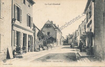 Carte postale ancienne Grande-Rue — Livernon (Lot)