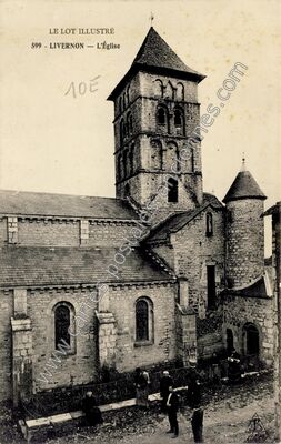 Carte postale ancienne L'Église — Livernon (Lot)