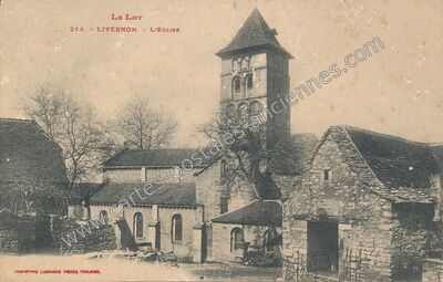 Carte postale ancienne L'EGLISE — Livernon (Lot)
