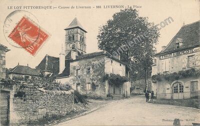 Carte postale ancienne Causse de Livernon - La Place — Livernon (Lot)