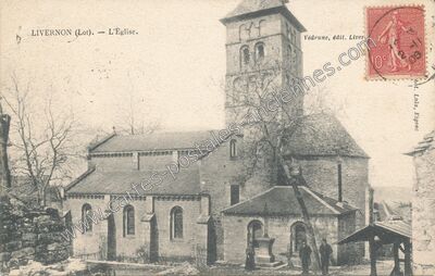 Carte postale ancienne L'Église — Livernon (Lot)