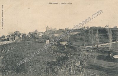 Carte postale ancienne Entrée Ouest — Livernon (Lot)