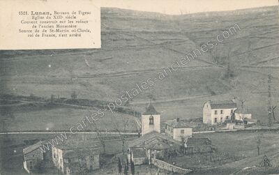 Carte postale ancienne Berceau de Figeac Eglise du XIIIe siècle Couvent construit sur les ruines de l'ancien… — Lunan (Lot)