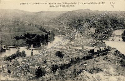 Carte postale ancienne Vue Générale - Localité que Philippe-le-Bel livra aux Anglais — Luzech (Lot)