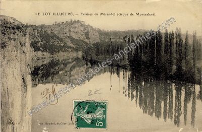 Carte postale ancienne Mirandol — Martel (Lot)