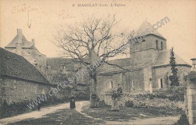 Carte postale ancienne L'Église — Masclat (Lot)