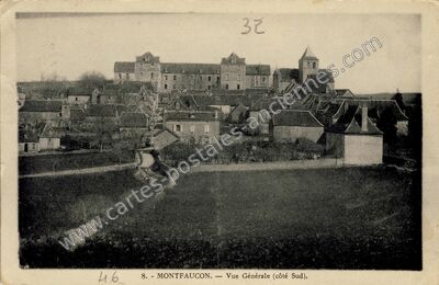 Carte postale ancienne Vue Générale (côté Sud) — Montfaucon (Lot)