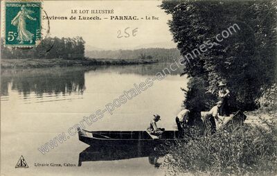 Carte postale ancienne Environs de Luzech. - Le Bac — Parnac (Lot)