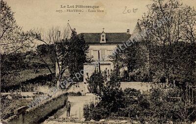Carte postale ancienne Le Lot Pittoresque - École libre — Prayssac (Lot)