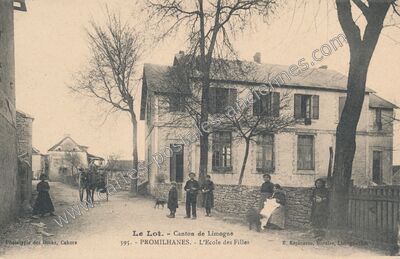 Carte postale ancienne L'Ecole des Filles — Promilhanes (Lot)