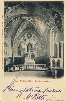 Carte postale ancienne Chapelle St-Amadour — Rocamadour (Lot)
