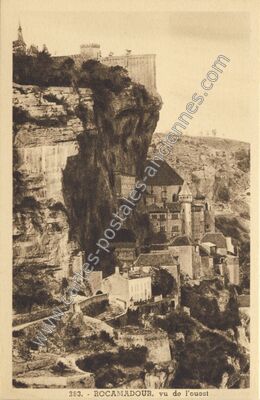 Carte postale ancienne Vu de l'ouest — Rocamadour (Lot)