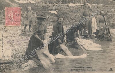 Carte postale ancienne Laveuses — Rocamadour (Lot)