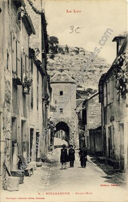 Carte postale ancienne GRAND'RUE — Rocamadour (Lot)