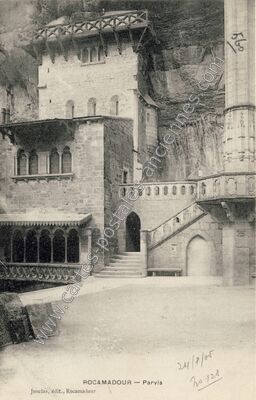 Carte postale ancienne Parvis — Rocamadour (Lot)