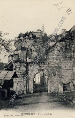Carte postale ancienne Porte d'entrée — Rocamadour (Lot)