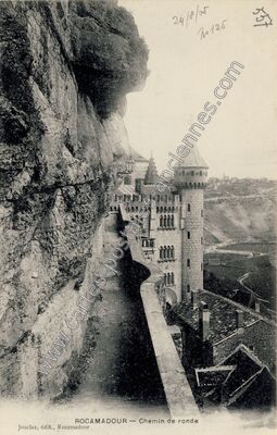Carte postale ancienne Chemin de ronde — Rocamadour (Lot)
