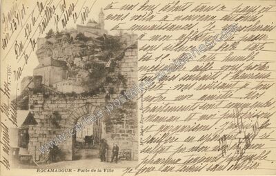 Carte postale ancienne Porte de la Ville — Rocamadour (Lot)