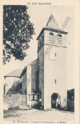 Carte postale ancienne L'Eglise — Saillac (Lot)