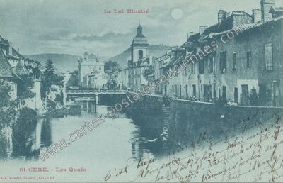 Carte postale ancienne Les Quais — Saint-Céré (Lot)