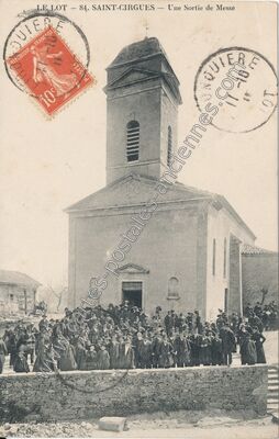 Carte postale ancienne Une Sortie de Messè — Saint-Cirgues (Lot)