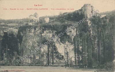 Carte postale ancienne Vallée du Lot. - Saint-Cirq Lapopie. - Vue d'ensemble, de face — Saint-Cirq-Lapopie (Lot)