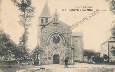 Carte postale ancienne L'Église — Sainte-Colombe (Lot)