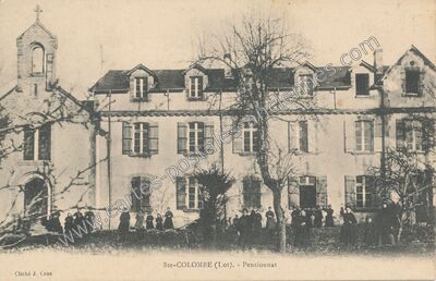 Carte postale ancienne Pensionnat — Sainte-Colombe (Lot)