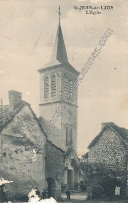Carte postale ancienne L'Église — Saint-Jean-de-Laur (Lot)