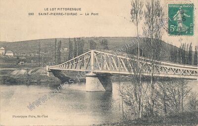 Carte postale ancienne Le Lot Pittoresque - Le Pont — Saint-Pierre-Toirac (Lot)