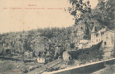 Carte postale ancienne Vue sur les rochers - Vallée du Célé — Saint-Sulpice (Lot)