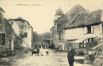 Carte postale ancienne Grande-Rue — Thémines (Lot)