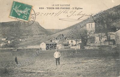 Carte postale ancienne L'Église — Tour-de-Faure (Lot)