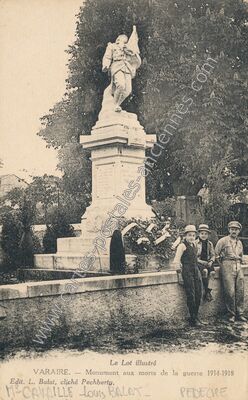 Carte postale ancienne Monument aux morts de la guerre 1914-1918 — Varaire (Lot)