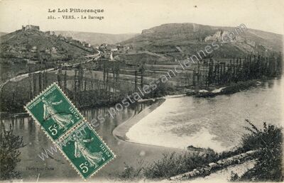 Carte postale ancienne Le Lot Pittoresque - Le Barrage — Vers (Lot)