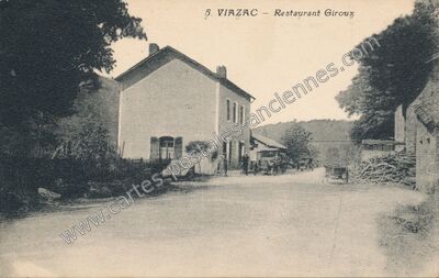 Carte postale ancienne Restaurant Giroux — Viazac (Lot)