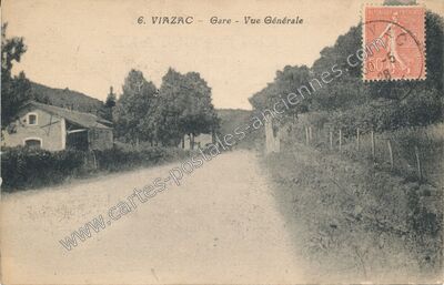 Carte postale ancienne Gare - Vue Générale — Viazac (Lot)