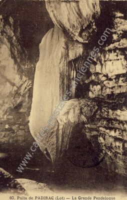 Carte postale ancienne La Grande Pendeloque — Padirac (Lot)
