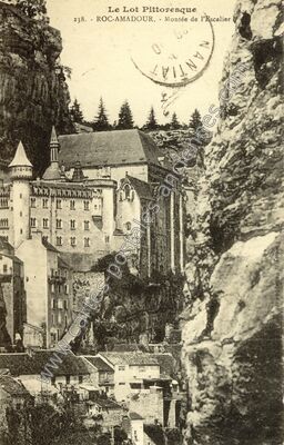 Carte postale ancienne Le Lot Pittoresque - Montée de l'Escalier — Rocamadour (Lot)